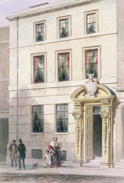 The New Front of Painter Stainers Hall, 1850 (wc på papir) af Thomas Hosmer Shepherd