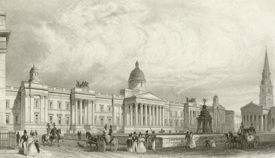 The New National Gallery, Trafalgar Square, London af Thomas Hosmer Shepherd