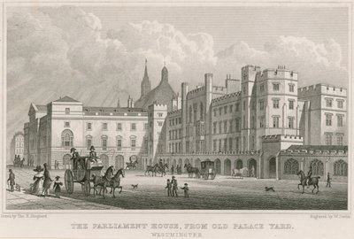 Parlamentshuset fra Old Palace Yard, Westminster, London af Thomas Hosmer Shepherd
