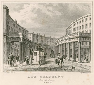 The Quadrant, Regent Street, London af Thomas Hosmer Shepherd
