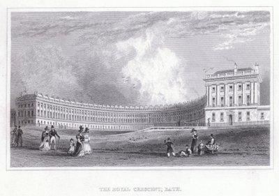 The Royal Crescent, Bath (gravering) af Thomas Hosmer Shepherd