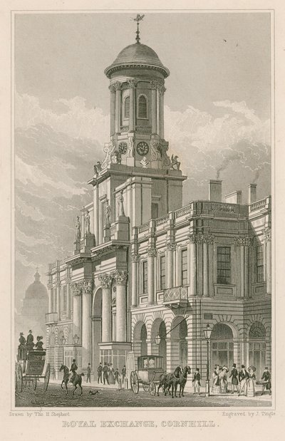 The Royal Exchange, Cornhill, London af Thomas Hosmer Shepherd