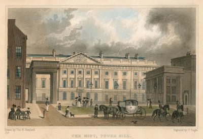 The Royal Mint, Tower Hill, London af Thomas Hosmer Shepherd