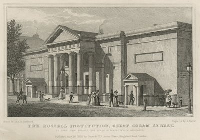 Russell Institution, Great Coram Street, London af Thomas Hosmer Shepherd