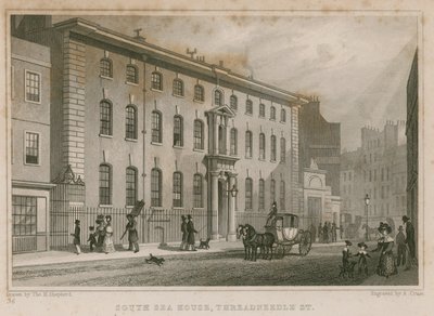 The South Sea House, Threadneedle Street, London af Thomas Hosmer Shepherd