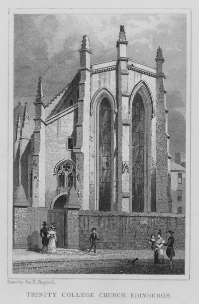 Trinity College Church, Edinburgh (gravering) af Thomas Hosmer Shepherd
