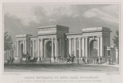 Triumfbue, indgang til Hyde Park, London af Thomas Hosmer Shepherd
