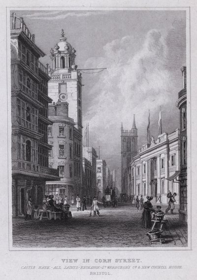 Udsigt i Corn Street, Castle Bank, All Saints, Exchange, St. Werburgh