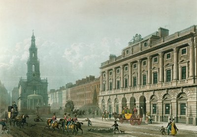 Udsigt over Somerset House, fra Stranden, indgraveret af J. Bluck (fl.1791-1831), pub. 1819 af Ackermanns 