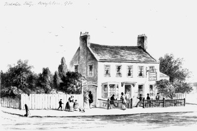 Udsigt over Yorkshire Stingo Public House i Paddington, 1860-1859 (tegning) af Thomas Hosmer Shepherd
