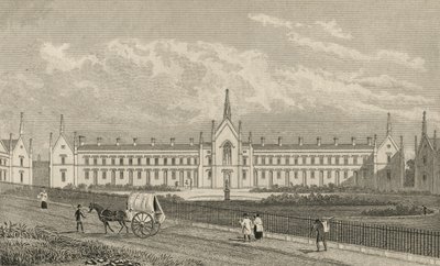 Whittingtons Almshouses Highgate, 1827 af Thomas Hosmer Shepherd