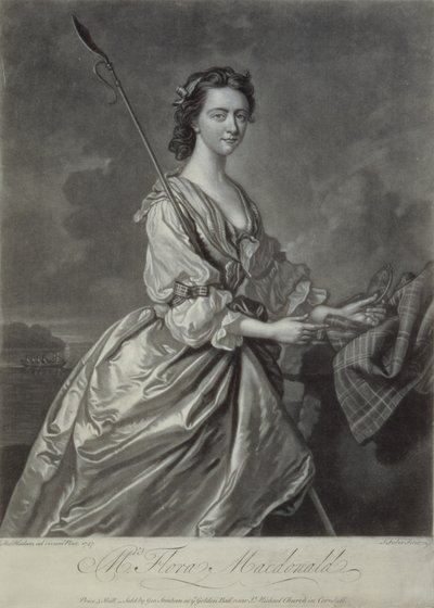 Flora MacDonald (1722-90), graveret af J. Faber, 1747 (mezzotintgravering) af Thomas Hudson