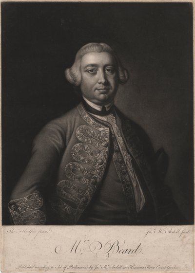 Mr. Beard, indgraveret af James McArdell (ca. 1729-65), 1764 (mezzotint) af Thomas Hudson