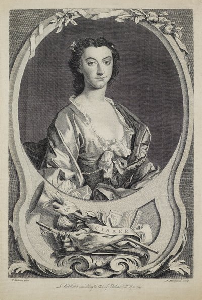 Mrs. Cibber, graveret af J. Marchand (fl.1749), 1749 af Thomas Hudson