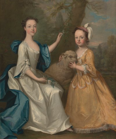 Unge piger med et lam af Thomas Hudson