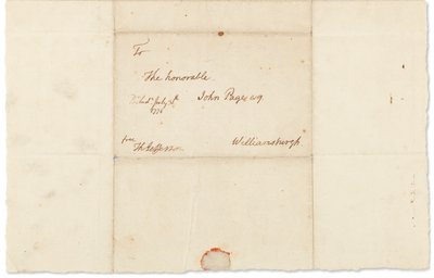Autografbrev til John Page, Philadelphia, 30. juli 1776 (pen og blæk på papir) af Thomas Jefferson
