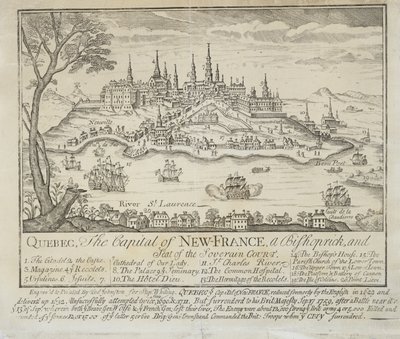 QUEBEC, hovedstaden i NEW-FRANCE, en biskopsmand og sæde for Soverrain Court af Thomas Johnston