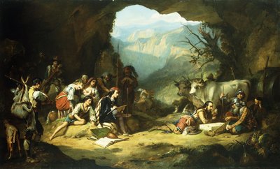 Salvator Rosas atelier i bjergene i Abruzzi, af Thomas Jones Barker