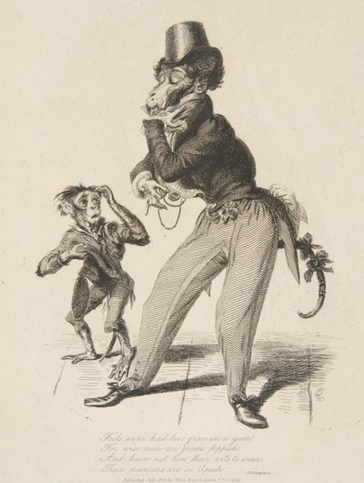 Monkey Dandy, fra Monkey-ana, eller mænd i miniature, juli 1828., juli 1828. af Thomas Landseer