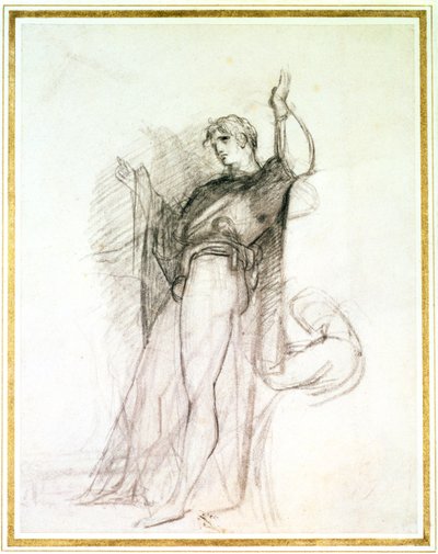 Portræt af John Philip Kemble som Hamlet (kridt på papir) af Thomas Lawrence