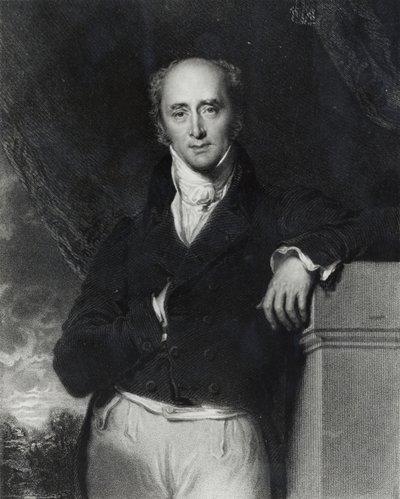 Portræt af den højre ærede Charles Grey, Earl Grey (1764-1845) graveret af J. Cochran af Thomas Lawrence