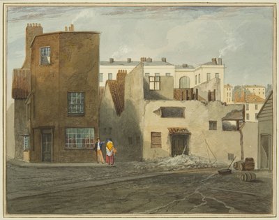 Bagsiden af Infirmary, viser Whitson Street (blyant og akvarel på papir) af Thomas Leeson the Elder Rowbotham