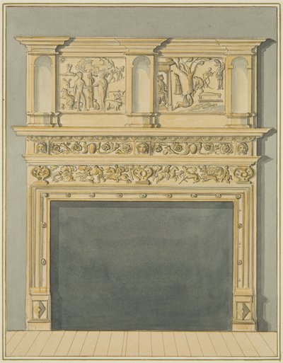 Skorstensstykke på 113 Redcliffe Street (akvarel på papir) af Thomas Leeson the Elder Rowbotham