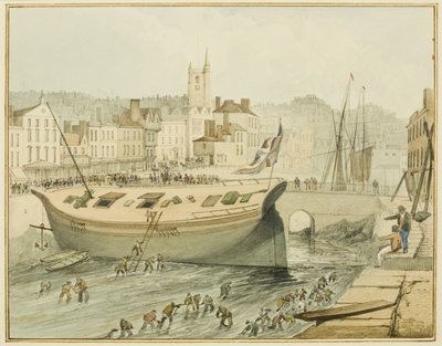 Cleaning the Floating Harbor, 1828dani af Thomas Leeson the Elder Rowbotham