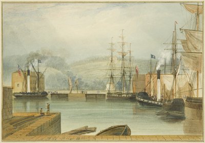 Cumberland Basin, med hjuldampere 