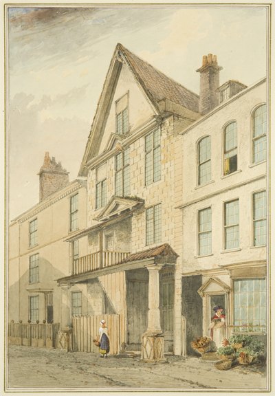 House in Corner of Broad Plain and Goat Alley (akvarel på papir) af Thomas Leeson the Elder Rowbotham