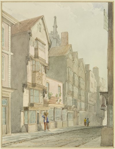 Mary-le-Port Street (akvarel på papir) af Thomas Leeson the Elder Rowbotham