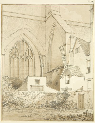 North-West Angle of Bristol Cathedral (blyant og akvarel på papir) af Thomas Leeson the Elder Rowbotham