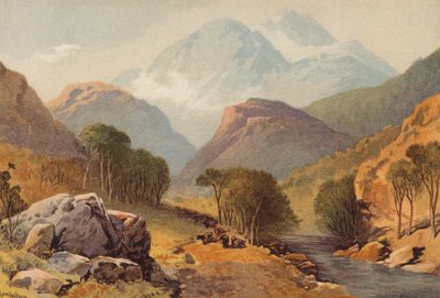 Skotland, Benvenue (farve litho) af Thomas Leeson the Elder Rowbotham