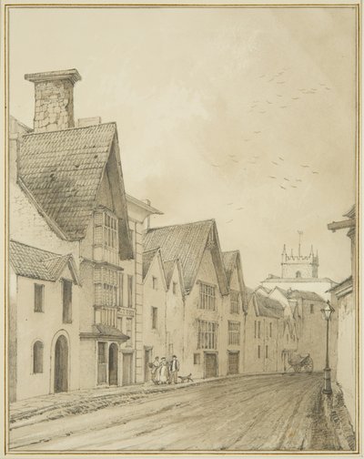 Temple Back (blyant og akvarel på papir) af Thomas Leeson the Elder Rowbotham