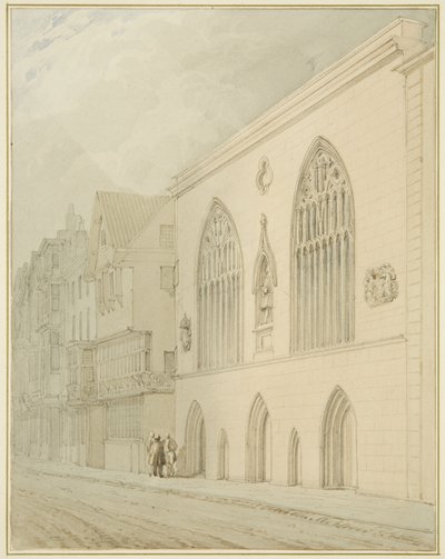 The Guildhall (akvarel på papir) af Thomas Leeson the Elder Rowbotham