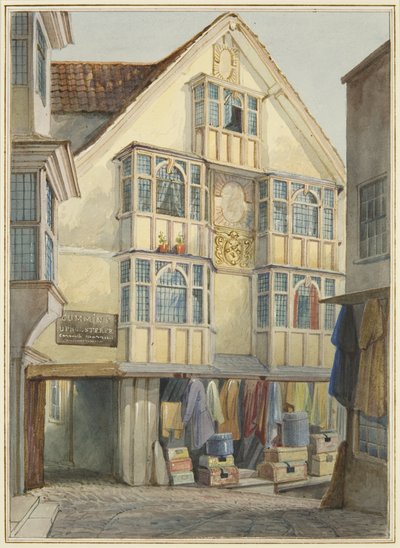 Top of the Pithay (akvarel og kropsfarve på papir) af Thomas Leeson the Elder Rowbotham