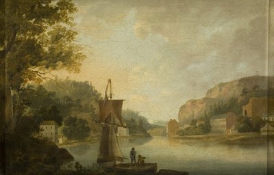 Udsigt over Avon og Hotwells, der viser fundamentet til Windsor Terrace af Thomas Leeson the Elder Rowbotham