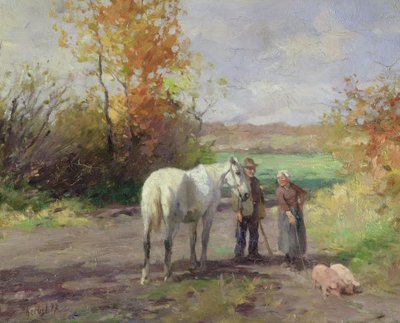 Møde på vej til marken, 1897 af Thomas Ludwig Herbst