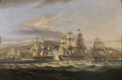 .FRK. Caledonia og H.M.S. Boyne jagter den franske flåde ind i Toulon af Thomas Luny