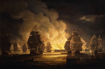 Slaget ved Algier: Bombardementet, 1824 af Thomas Luny