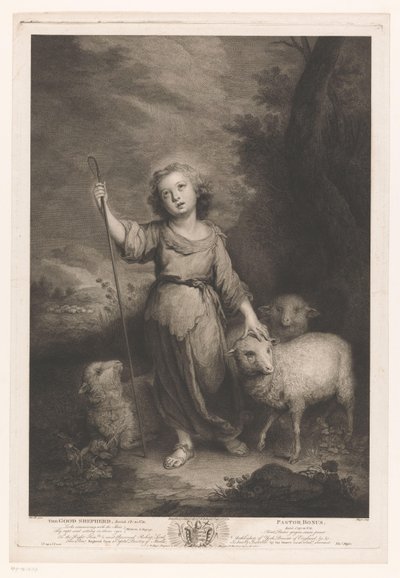 Ung hyrde med lam Den gode hyrde, præstebonus (titel på objekt) af Thomas Major