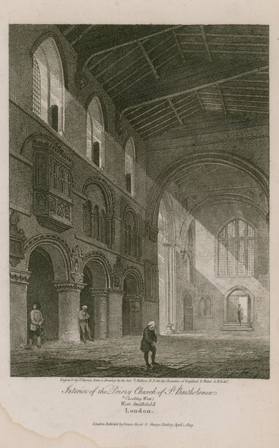 Interiør af St Bartholomew den Store Kirke af Thomas Malton