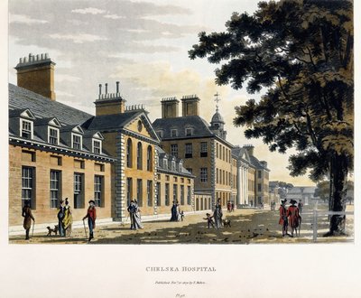 Chelsea Hospital, fra "A Picturesque Tour through the Cities of London and Westminster Illustrated", 1792-1801 af Thomas Malton Jnr.