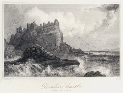 Dunluce Castle, fra det nordøstlige (gravering) af Thomas Mann (after) Baynes