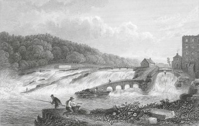 Coleraine Salmon Leap, Co Londonderry (gravering) af Thomas Mann (after) Baynes