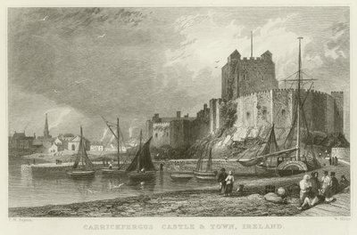Carrickfergus Slot og by af Thomas Mann Baynes