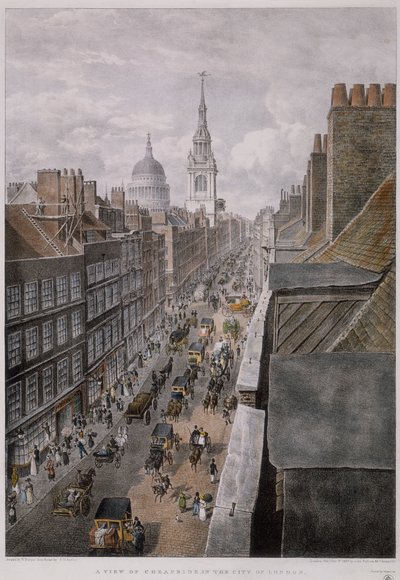 Cheapside, London, 1823 af Thomas Mann Baynes