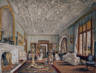Tegnestue i gotisk stil, ca. 1850 (akvarel) af Thomas Mann Baynes
