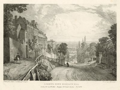 Kigger ned ad Highgate Hill, London af Thomas Mann Baynes