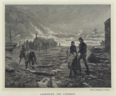 Udsætning af redningsbåden (gravering) af Thomas Marie Madawaska Hemy